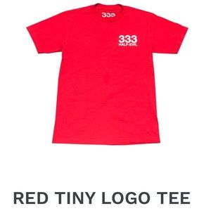 RED TINY LOGO TEE